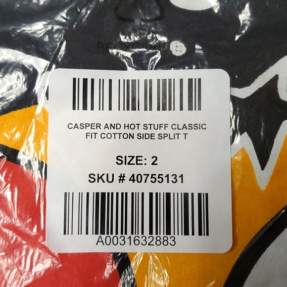 ❤️NWT VINTAGE TORRID TEE CASPER THE FRIENDLY GHOST & HOT STUFF - SIDE SPLIT - Picture 5 of 14